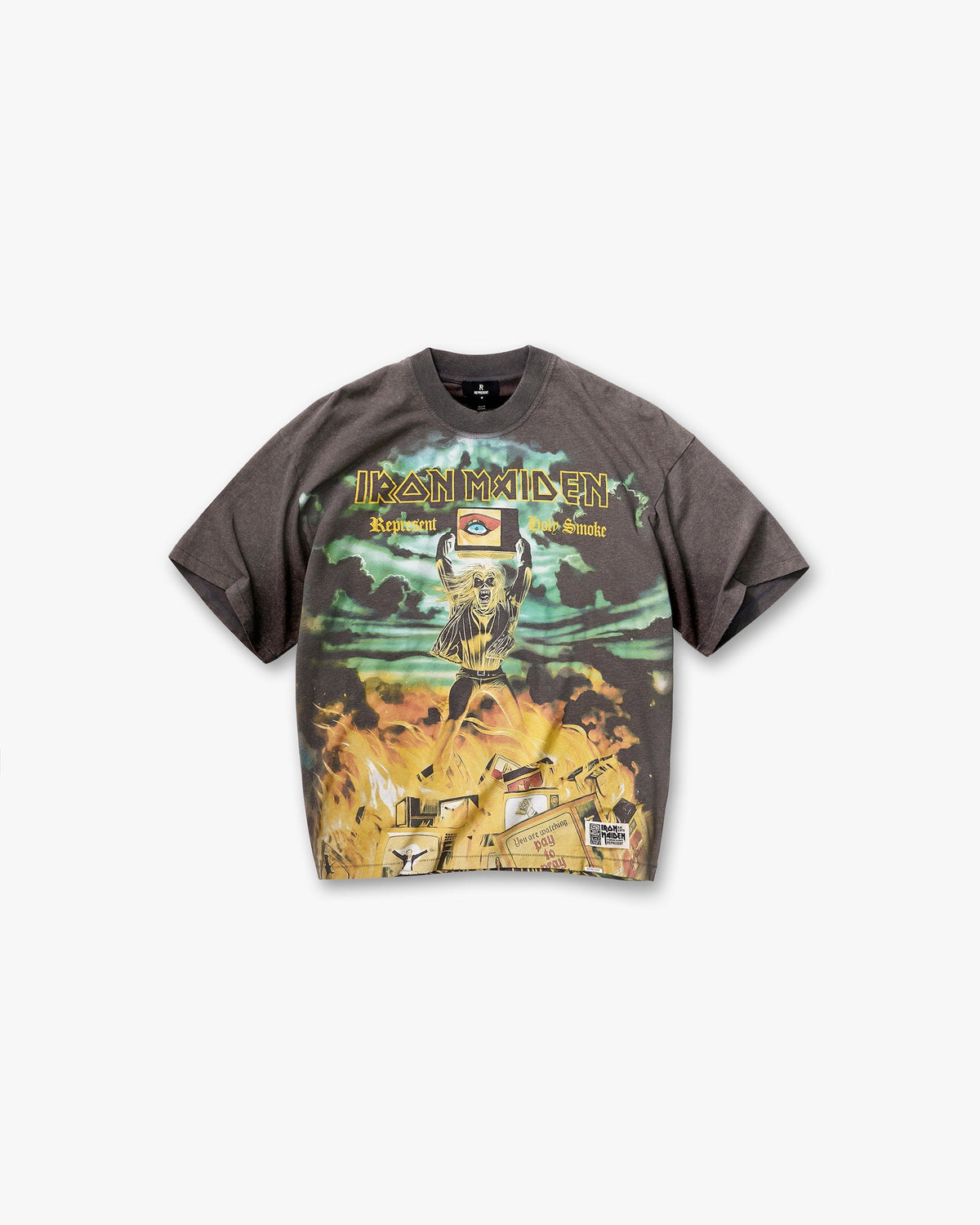 Represent X Iron Maiden Holy Smoke T-Shirt Sunfade Grey