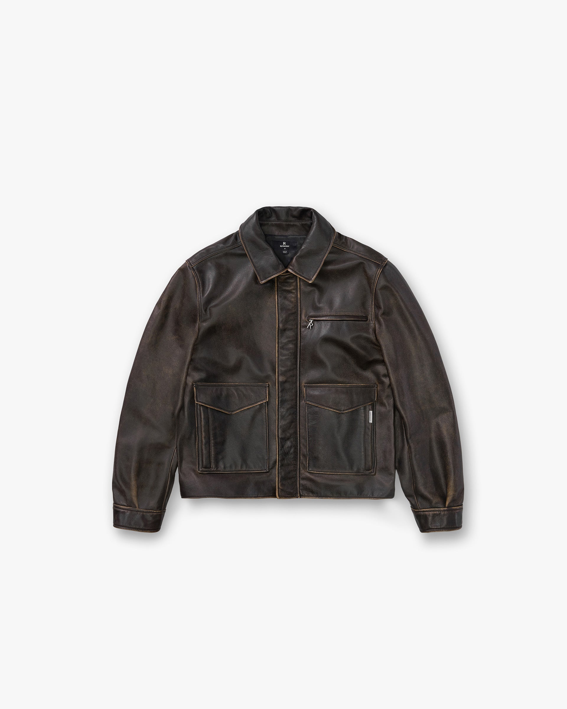 Represent Sunfade Leather Jacket Nero