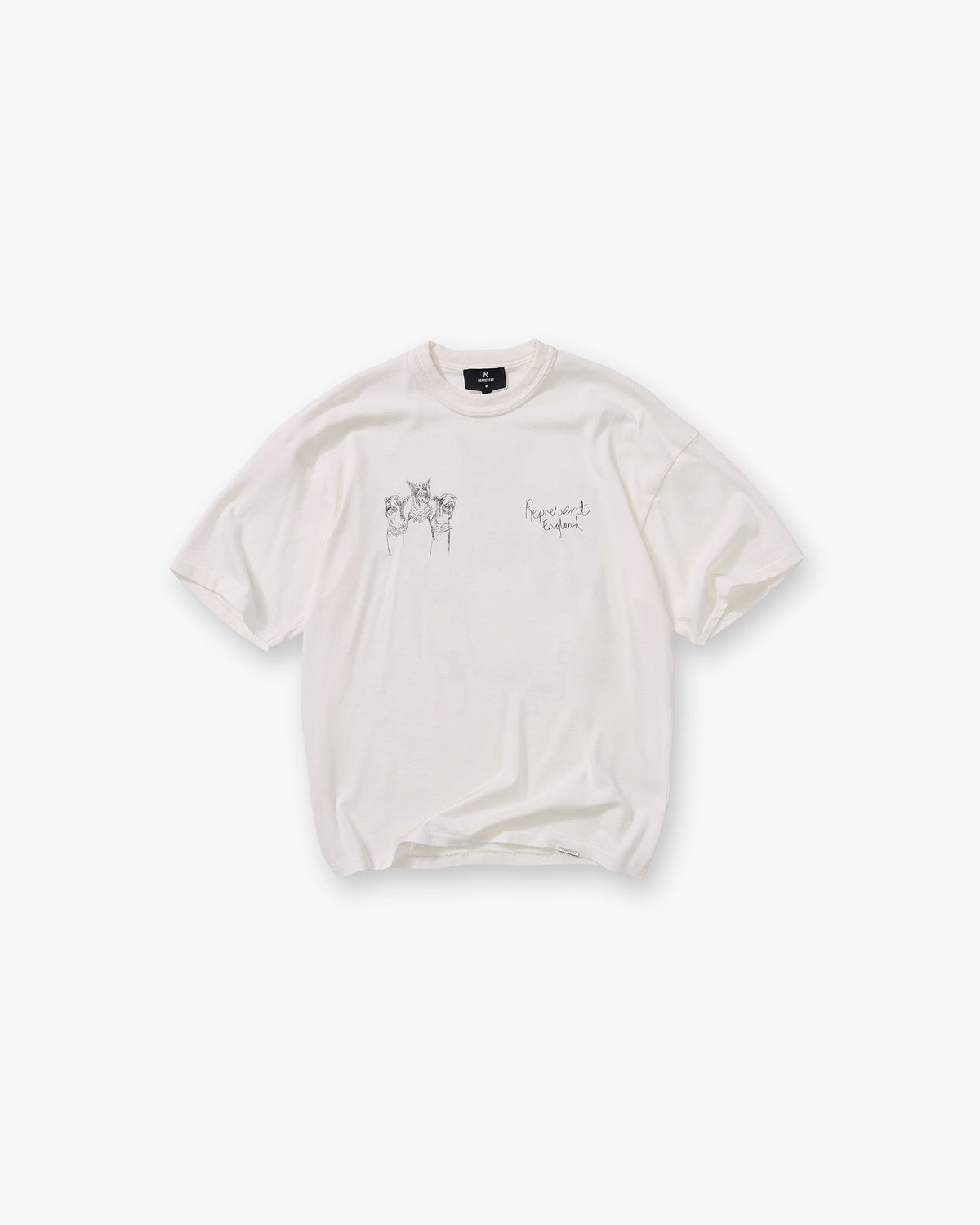 Represent Hand Drawn Thoroughbred T-Shirt Flat White