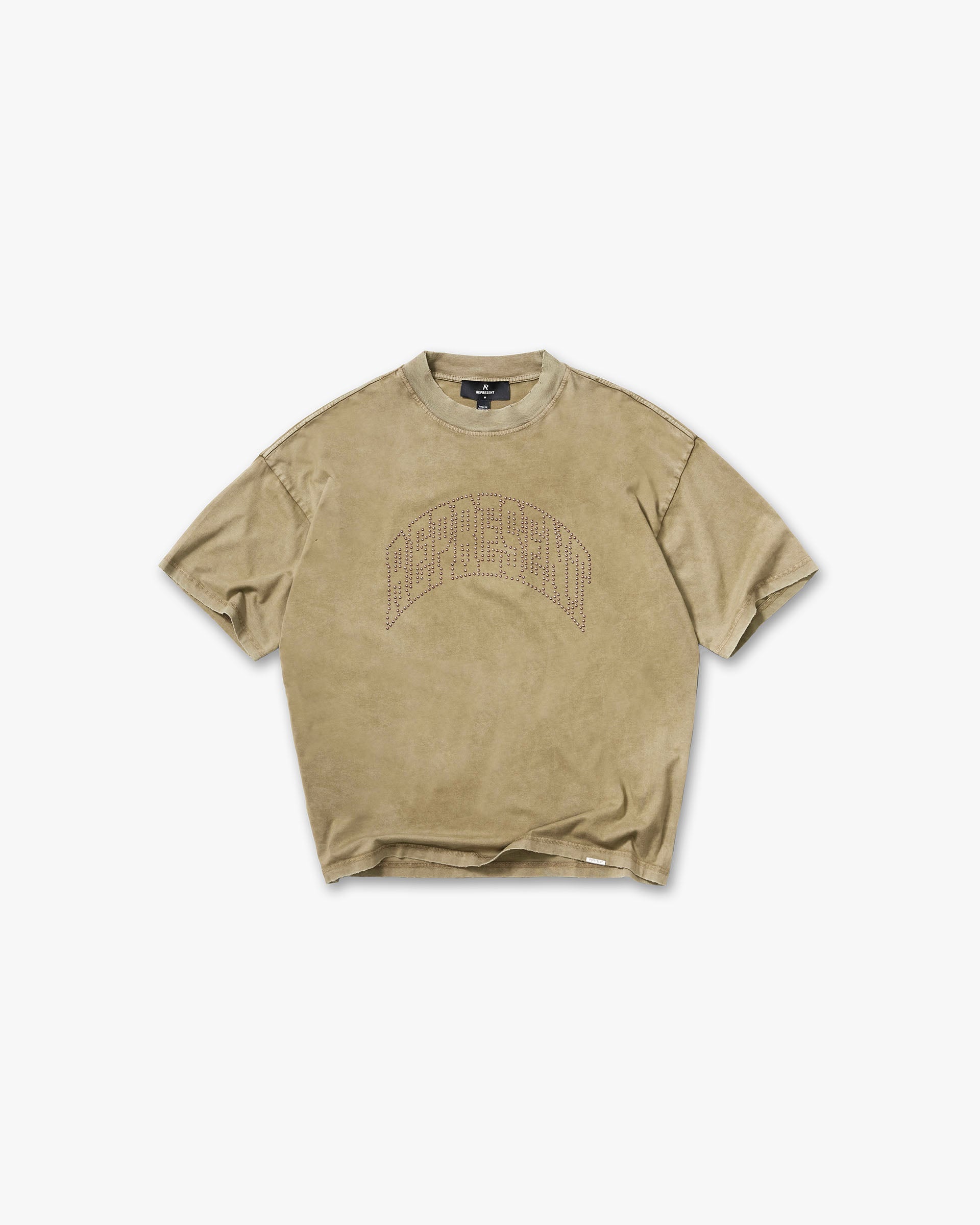 Represent Embellished Represent T-Shirt Vintage Khaki