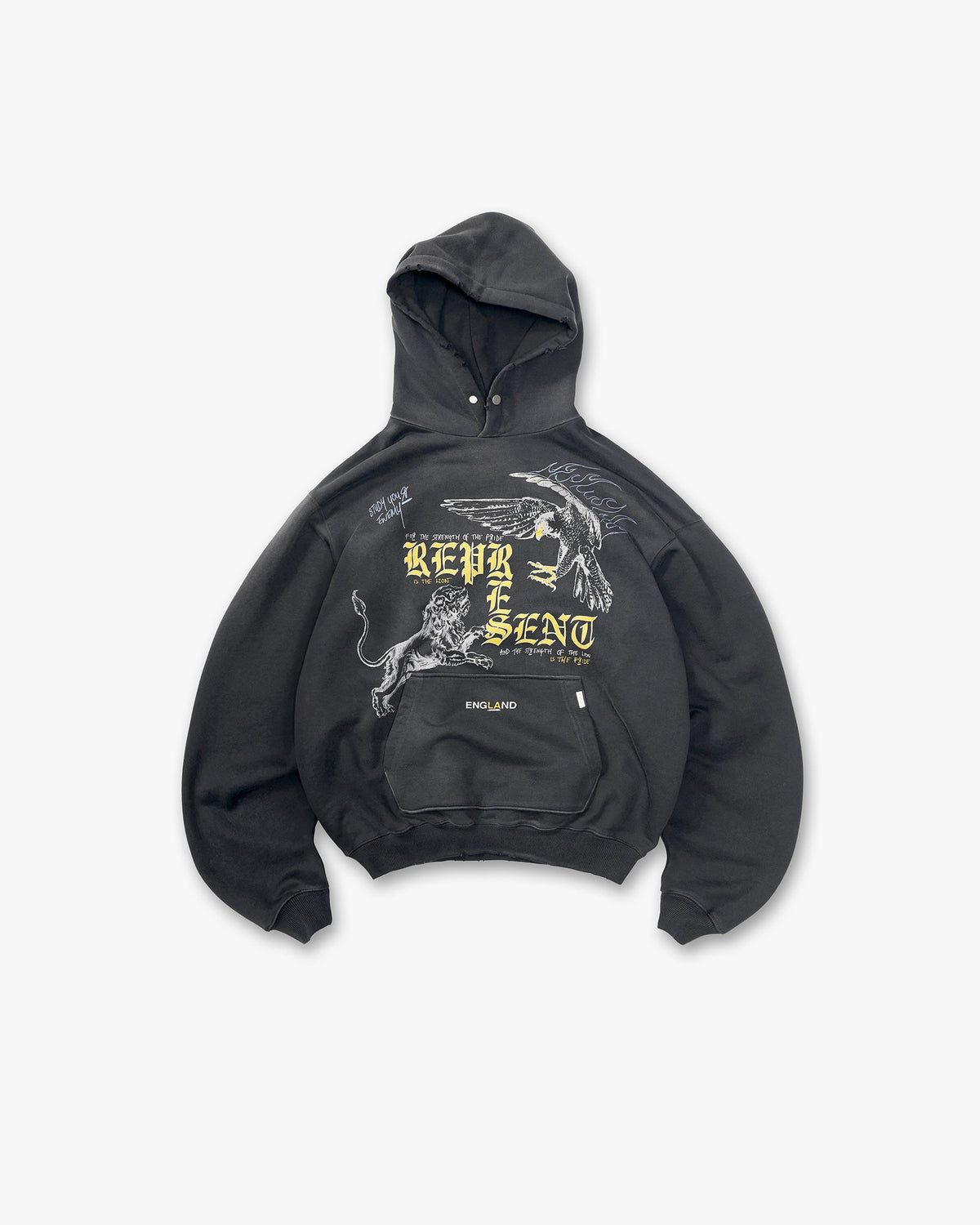 Represent Enemy Hoodie Washed Black