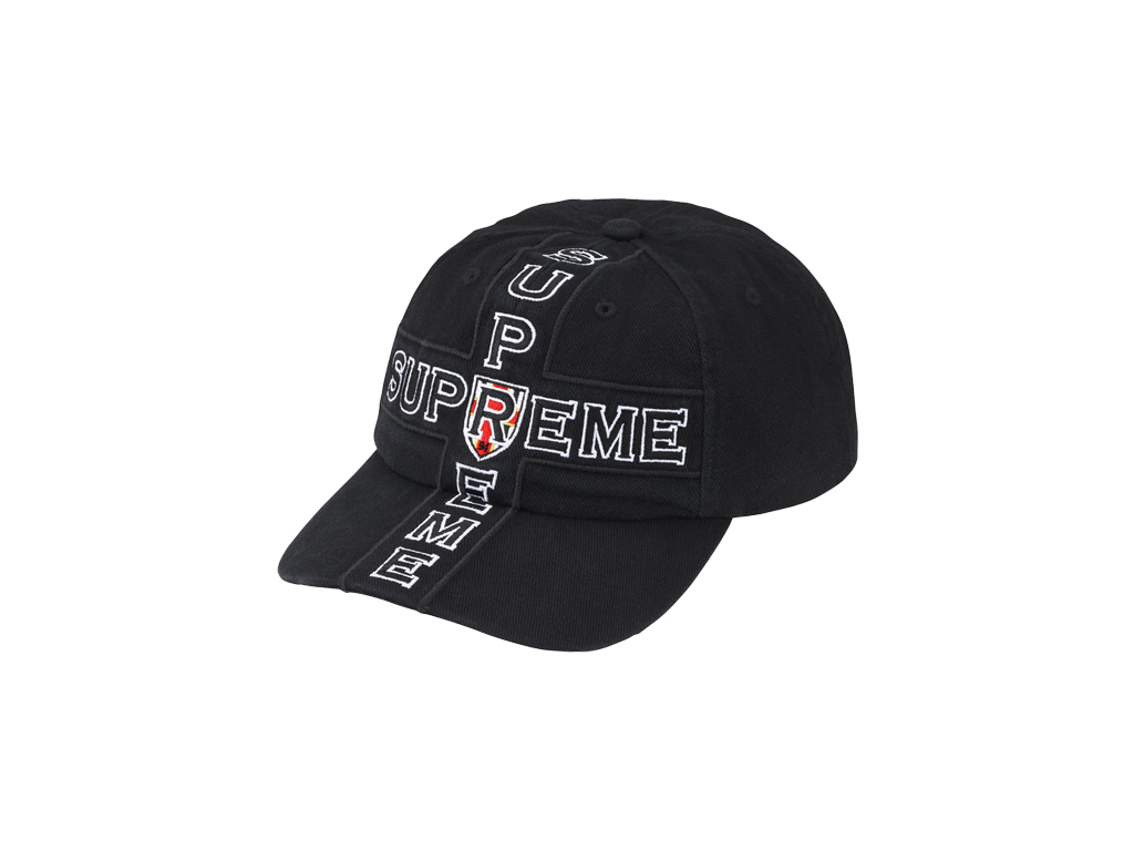 Supreme Cross 6-Panel Black – čepice