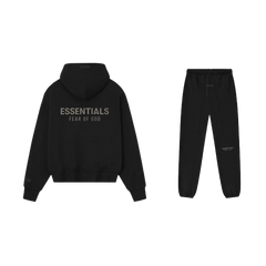 pikastore.cz Fear of God Essentials Classic S25 Zip Hoodie Glossy Jet Black + S25 Sweatpants Black SET