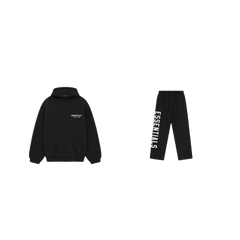 pikastore.cz - Fear of God Essentials Fleece Hoodie S24 Black + S24 Relaxed Sweatpants Black SET