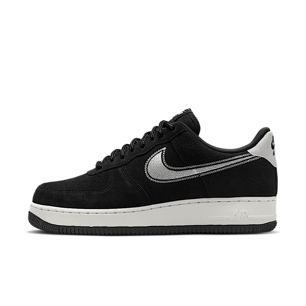 Nike Air Force 1 07 LV8 Embroidered Swoosh - Black Sail-Nike-pikastore.cz
