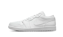 Nike Air Jordan 1 Low Triple White Tumbled Leather (GS)