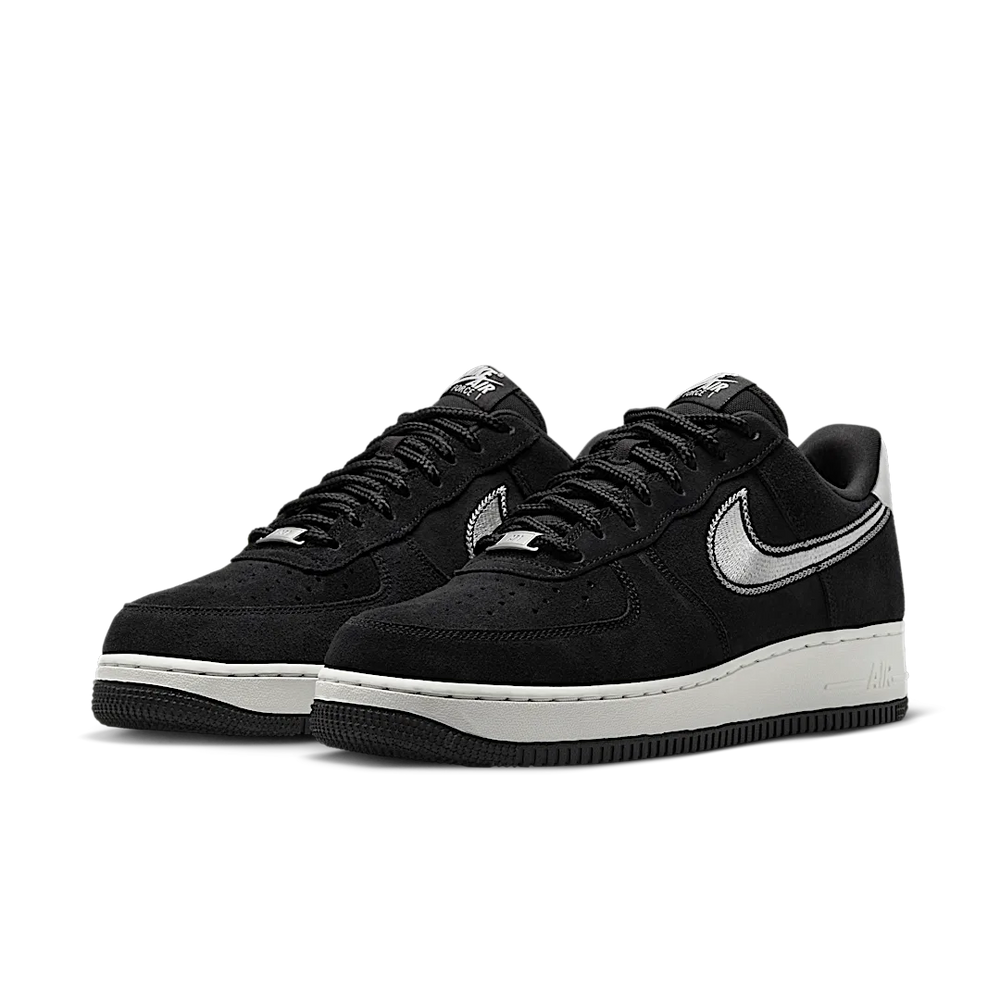 Nike Air Force 1 07 LV8 Embroidered Swoosh - Black Sail-Nike-pikastore.cz