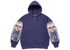 Supreme Michael Jackson Dangerous Zip Up Hooded Sweatshirt Washed Navy