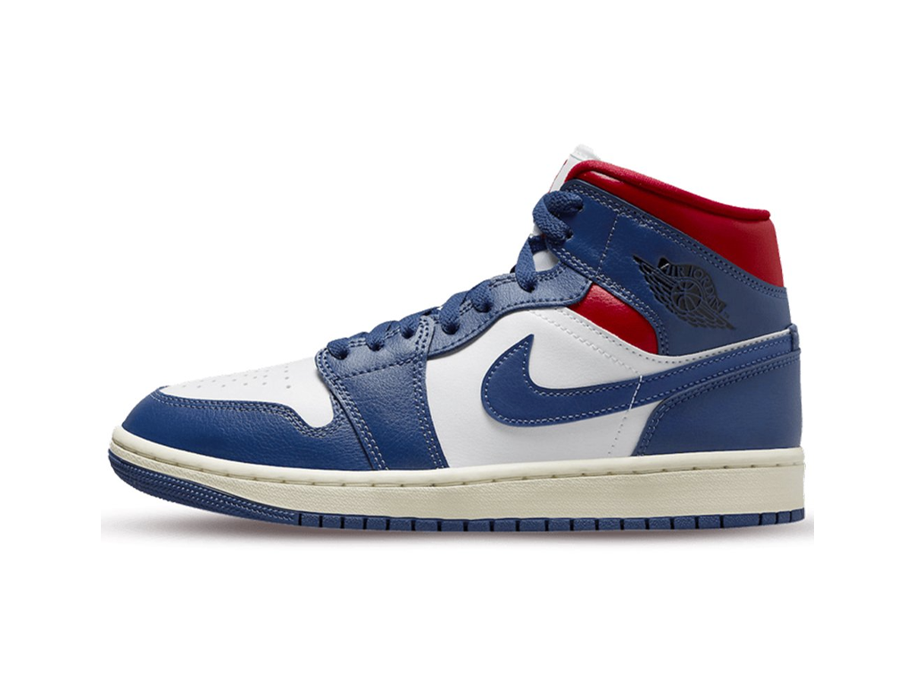 Nike Jordan 1 Mid French Blue Gym Red (Women's)