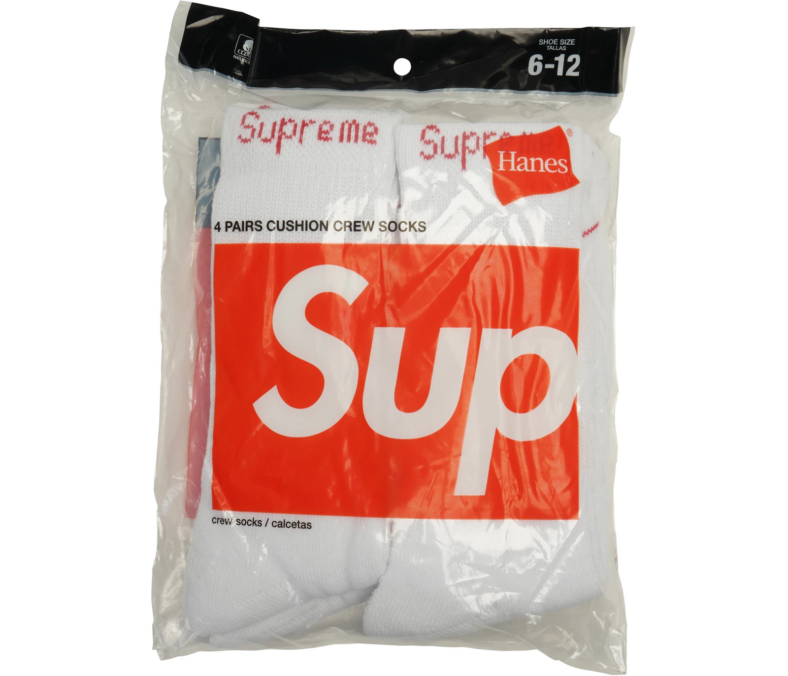 Supreme Hanes Crew Socks Crew Socks (4 Pack) White-Supreme-pikastore.cz