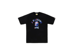 Bape A Bathing Ape Men Black Screen Camo College Tee Blue