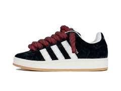 Adidas Campus 00s Black Rope Laces Burgundy Red