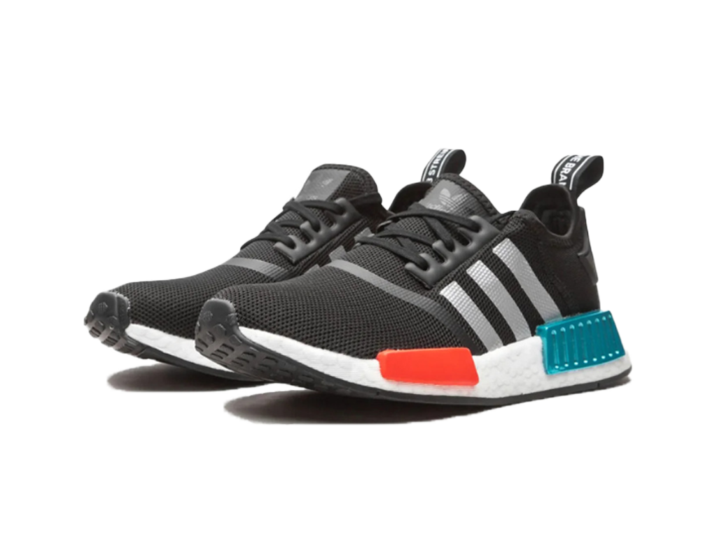 Adidas NMD R1 Core Black Silver Metallic (GS)-sneakers-Adidas-pikastore.cz