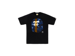 BAPE Color Camo Big Ape Head Tee Black/Navy