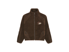 Broken Planet Polar Fleece Zip Up Crew Mocha Brown
