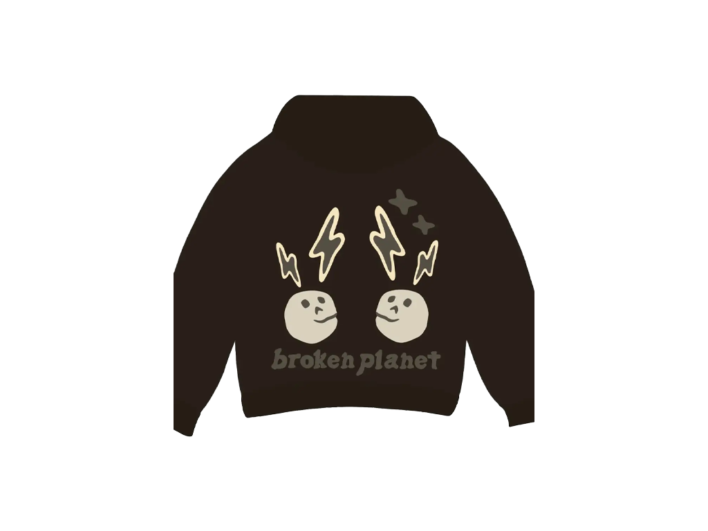 Broken Planet Shift of Energy Hoodie Dark Brown-Broken Planet-pikastore.cz