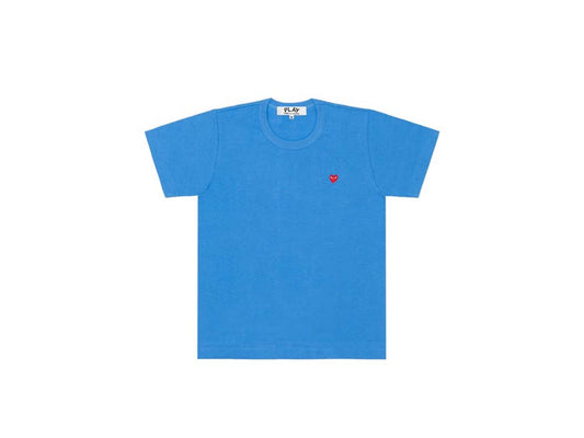 Comme des Garcons PLAY Pastelle Red Emblem Blue Tee