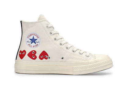 Comme des Garcons Play x Converse Chuck 70 Hi Top Multi Heart White