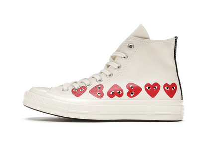 Comme des Garcons Play x Converse Chuck 70 Hi Top Multi Heart White