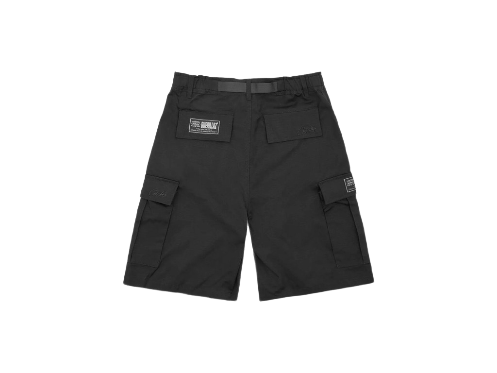 Corteiz Alcatraz Cargo Shorts Triple Black-Corteiz-pikastore.cz