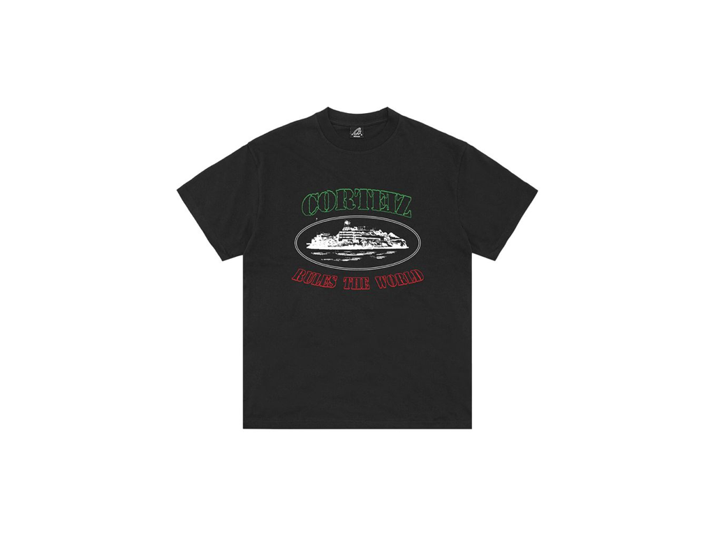 Corteiz OG Alcatraz Italia Tee Black-Corteiz-pikastore.cz