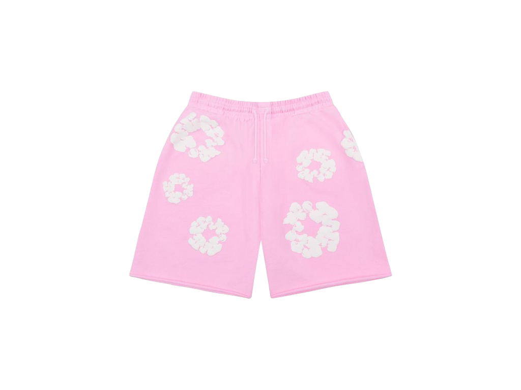 Denim Tears The Cotton Wreath Sweat Shorts Powder Pink – kraťasy, růžová