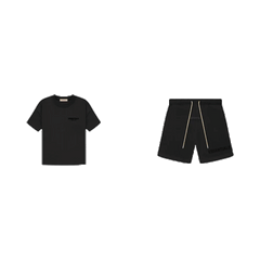 Fear of God Essentials S23 Shorts + S22 T-Shirt Black - SET