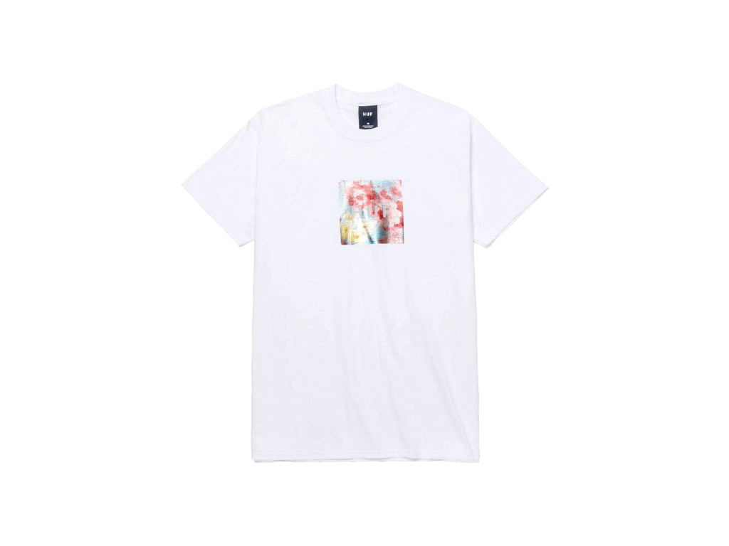 HUF Flower Box Logo Tee White-HUF-pikastore.cz