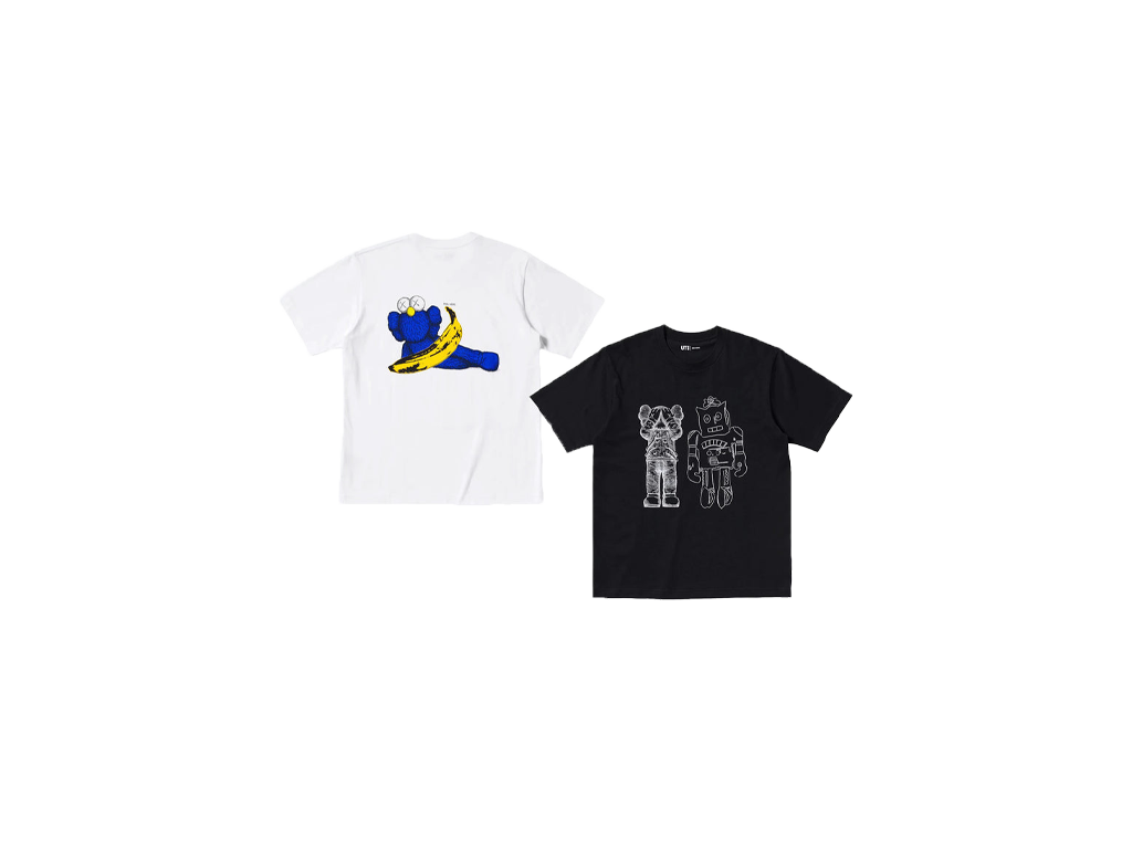 Kaws x Uniqlo Warhol UT Graphic 476351/471321 T-shirt Set White/Black