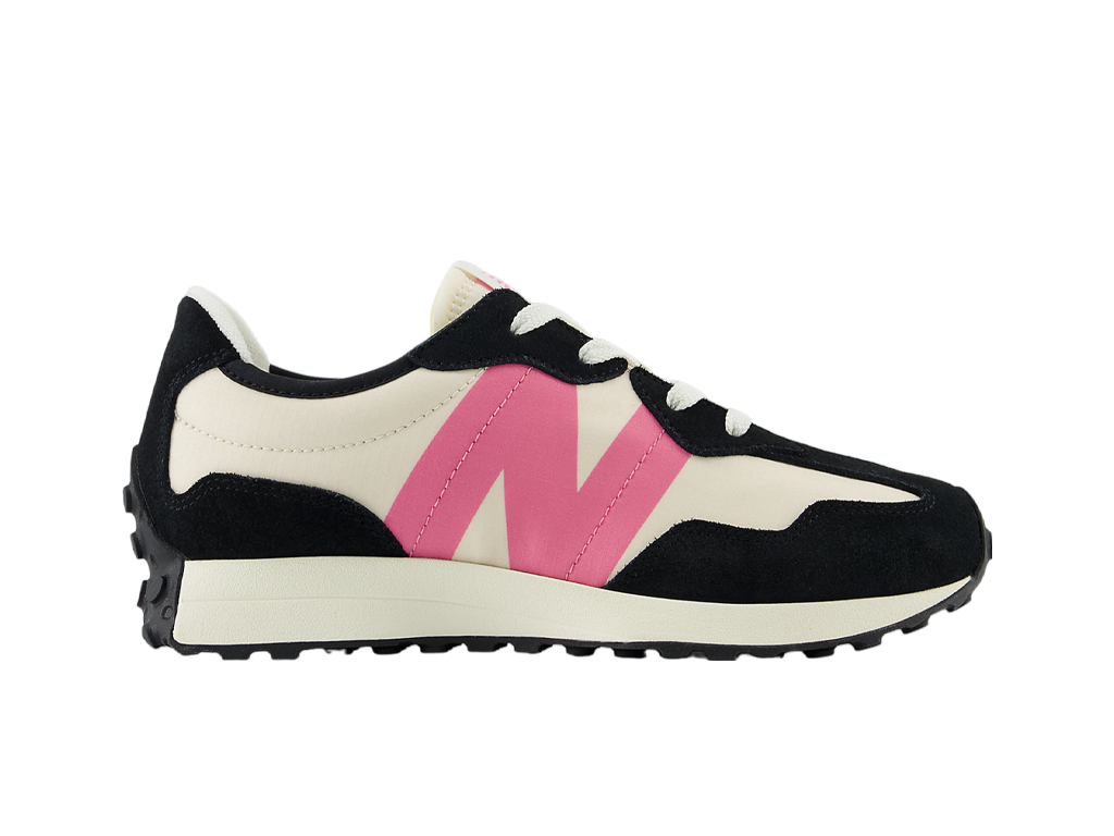 New Balance 327 Big Kid Black Real Pink-New Balance-pikastore.cz