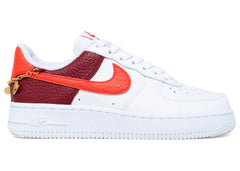 Nike Air Force 1 Low '07 White Light Crimson Gold Charm Bracelet (Women's)