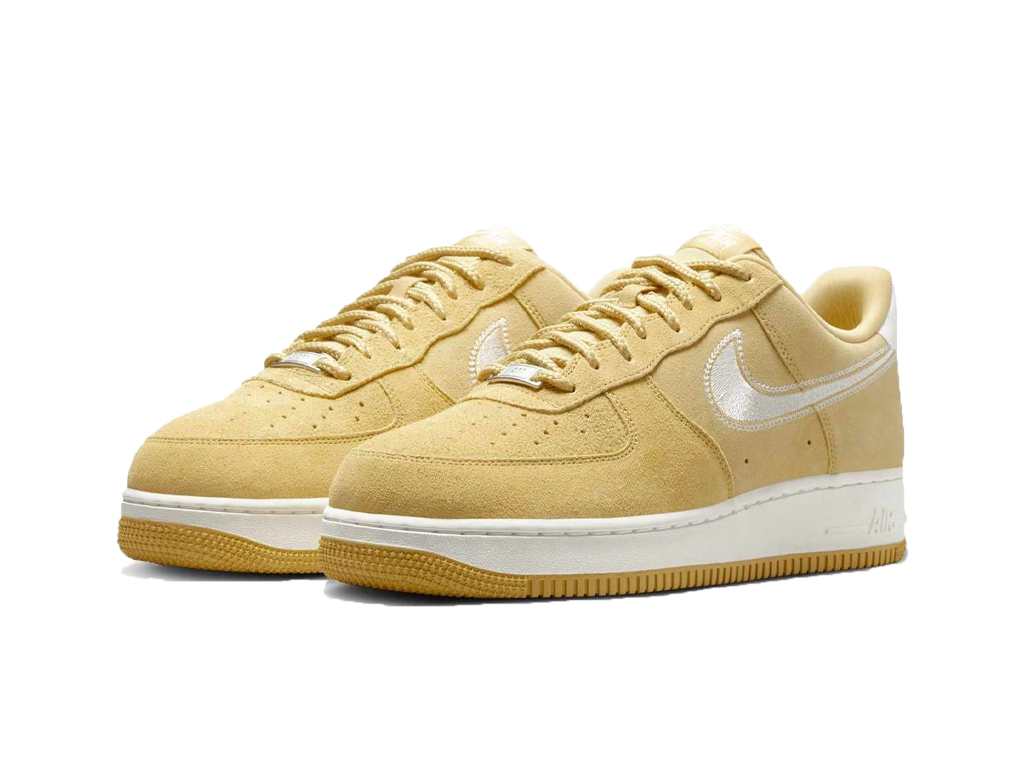 Nike Air Force 1 Low 07 LV8 Buff Gold Sail Embroidered Swoosh-Nike-pikastore.cz