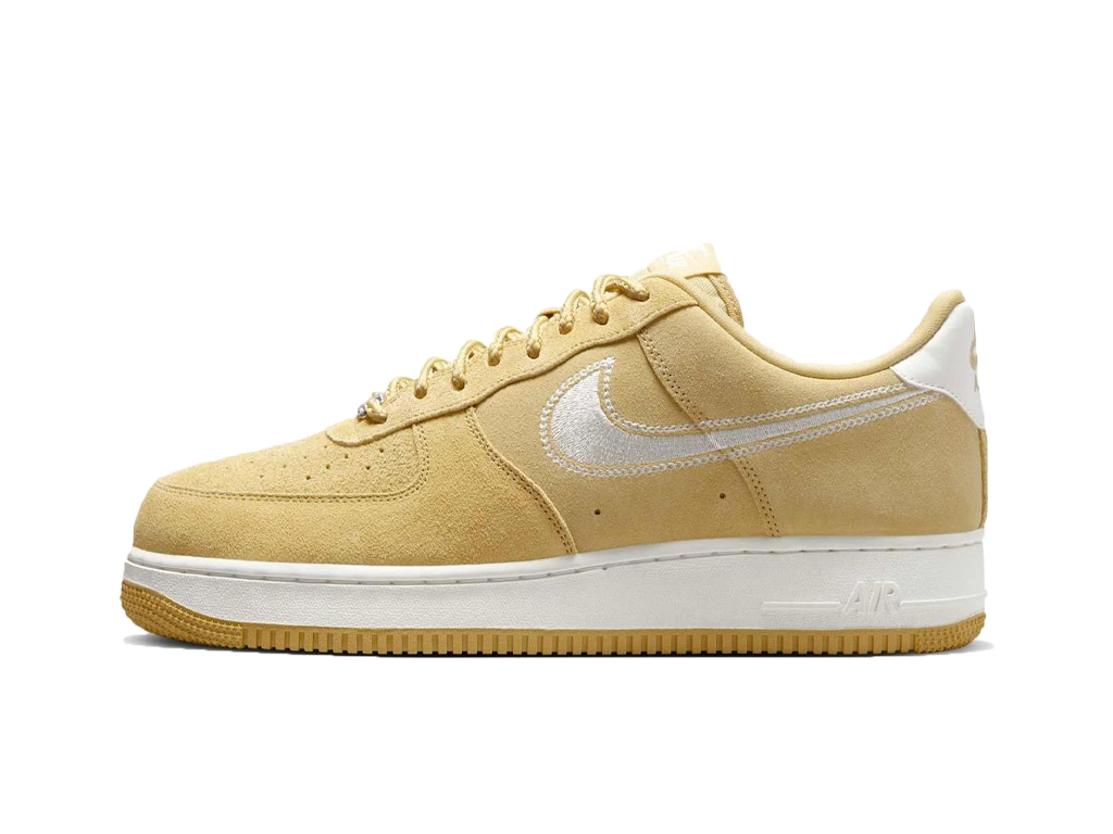 Nike Air Force 1 Low 07 LV8 Buff Gold Sail Embroidered Swoosh-Nike-pikastore.cz