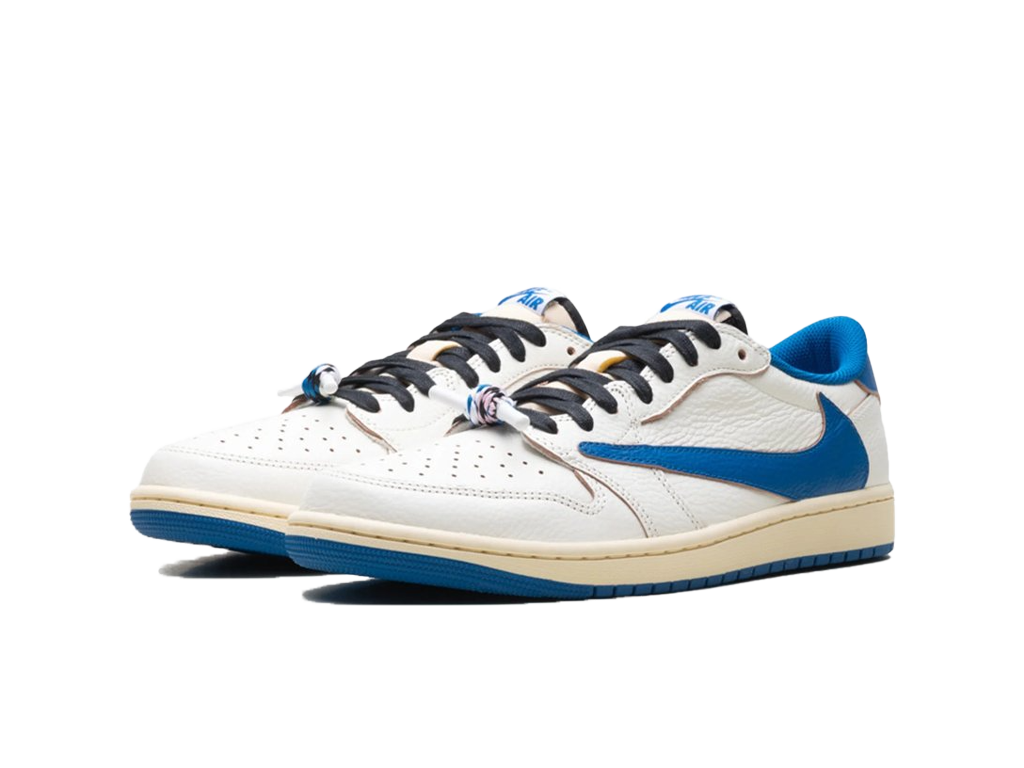 Nike Air Jordan Fragment Design x Travis Scott x 1 Retro Low OG SP Sail Military Blue-Air Jordan-pikastore.cz