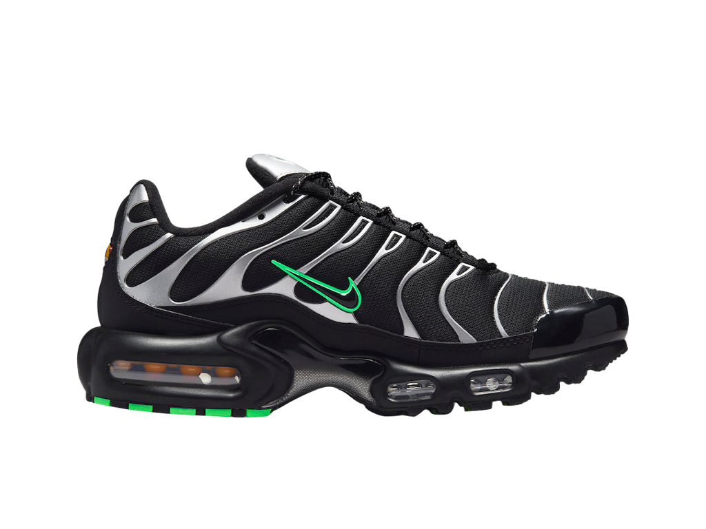 Nike Air Max Plus GS Black Silver Green Strike – sportcipő – fotó 3/5