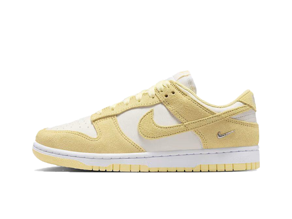 Nike Wmns Dunk Low Suede Sail White Metallic Silver Soft Yellow-Nike-pikastore.cz