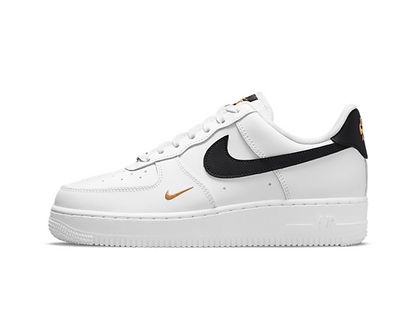 Nike Air Force 1 Low '07 Essential White Black Gold Mini Swoosh (ženske)