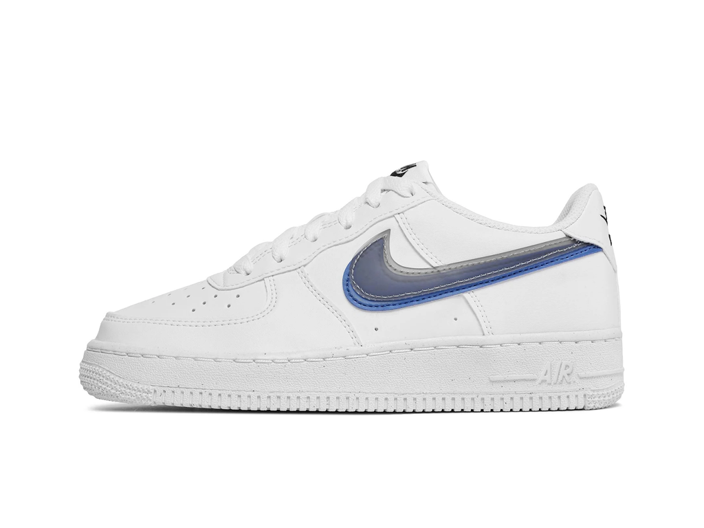 Nike Air Force 1 Low Impact Next Nature Double Swoosh White Black Blue (GS)