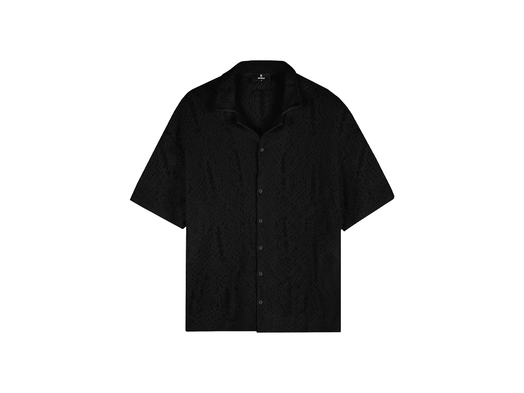 Represent All Over Crochet Shirt Jet Black