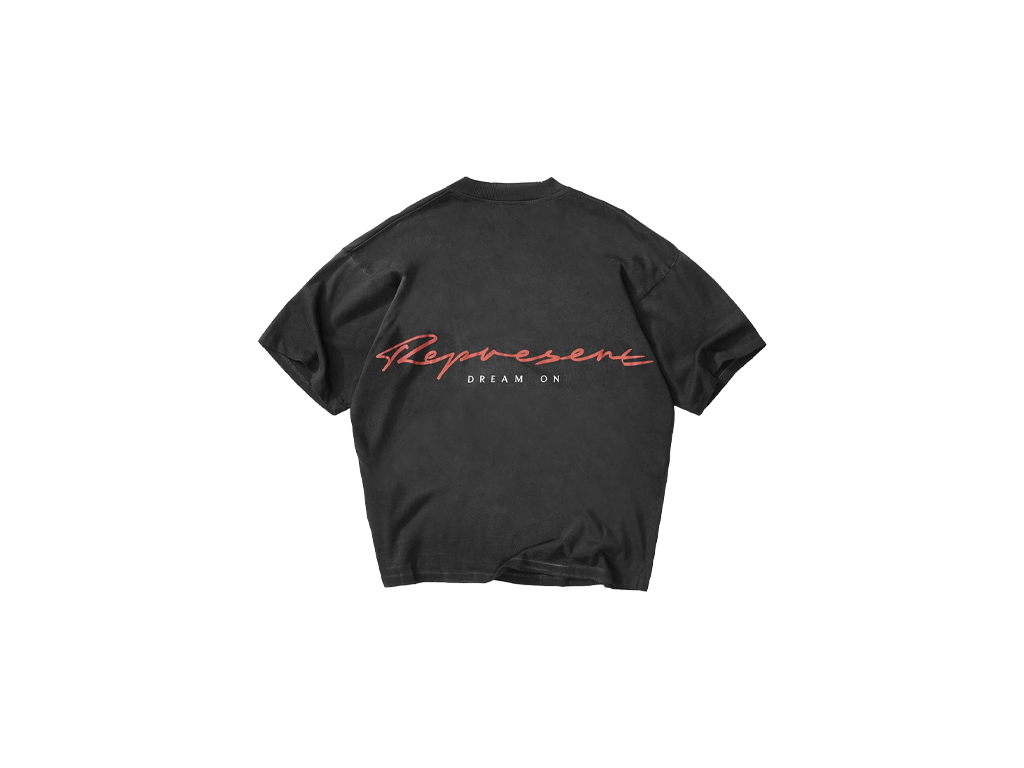 Represent Chrome Flight T-Shirt Stained Black-Represent-pikastore.cz