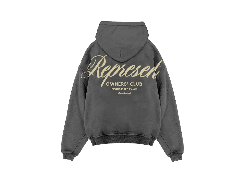 Represent Owners Club Script Hoodie Vintage Grey