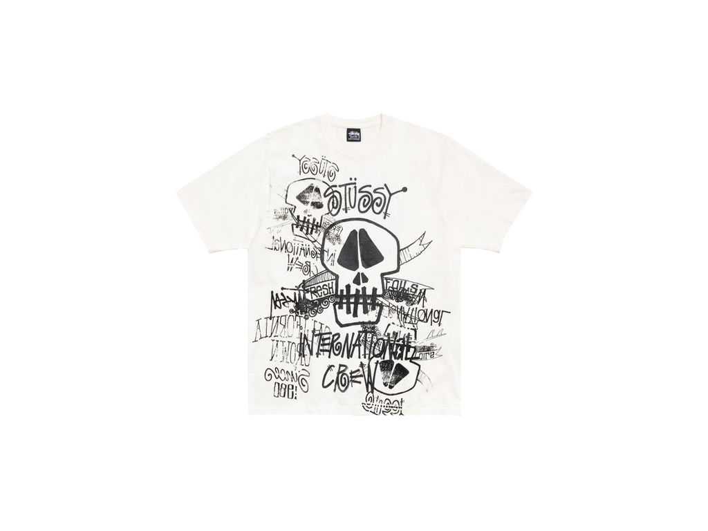 Stussy Skulls Pigment Dyed Tee Natural-Stussy-pikastore.cz