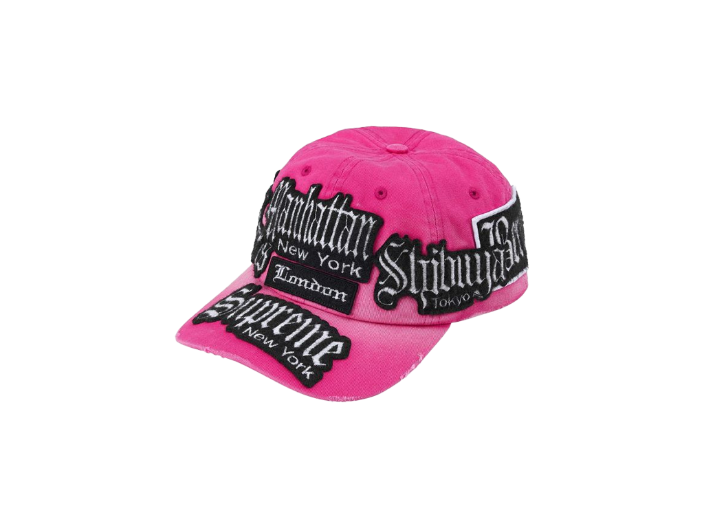 Supreme City Patches 6-Panel Hat Pink-Supreme-pikastore.cz