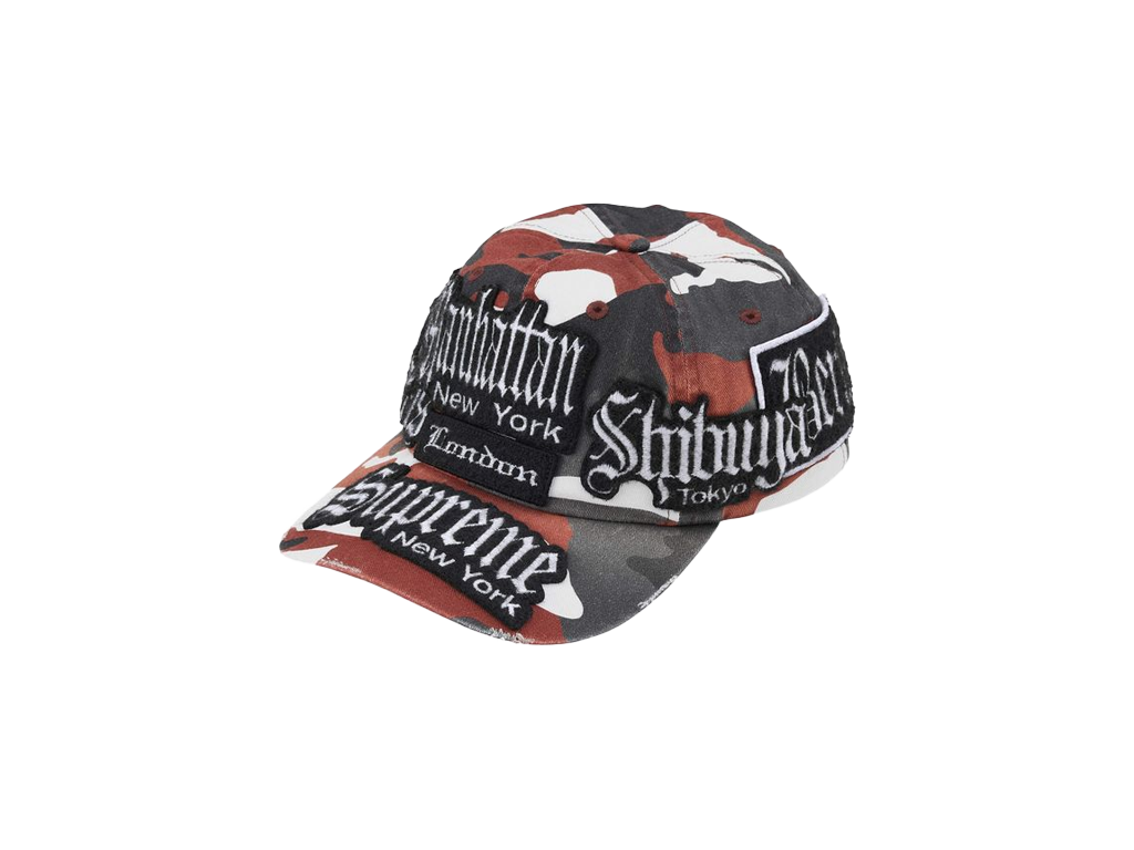 Supreme City Patches 6-Panel Hat Red Camo-Supreme-pikastore.cz