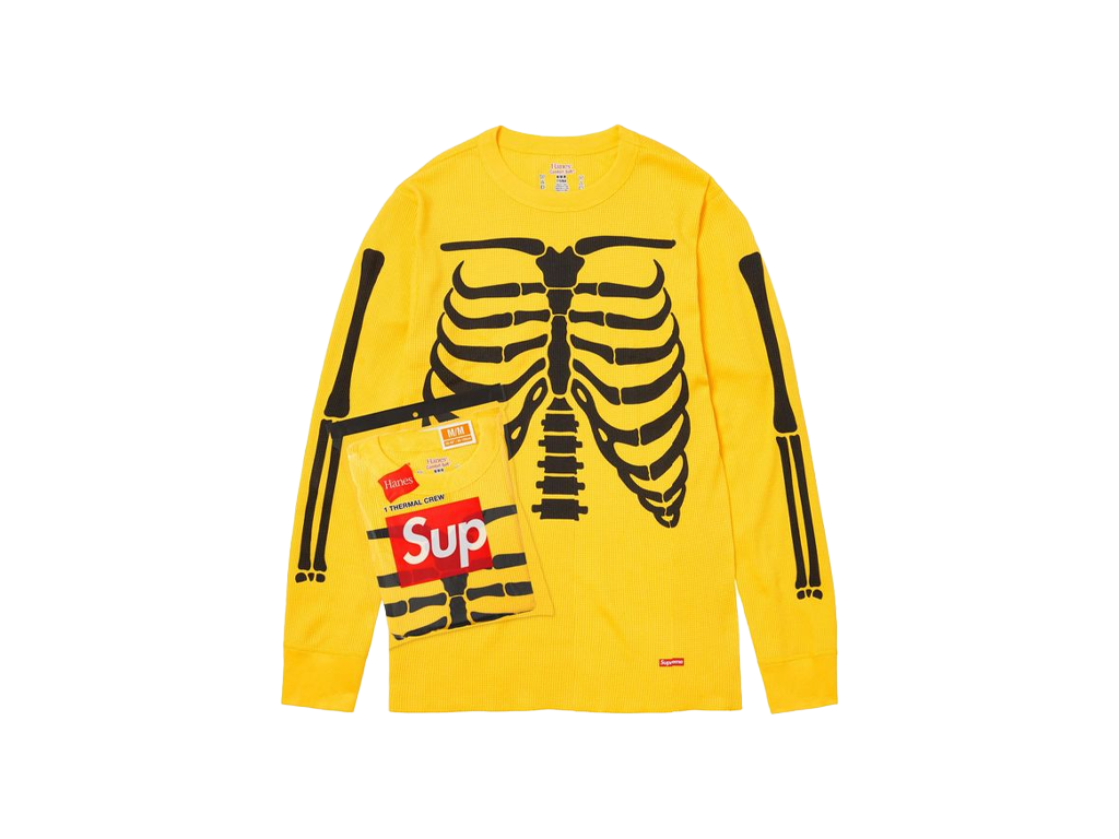Supreme Hanes Bones Thermal Crew FW25 (1 Pack) Yellow-Supreme-pikastore.cz