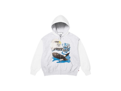 Supreme MM6 Maison Margiela Eagle Zip Up Hooded Sweatshirt Ash Grey