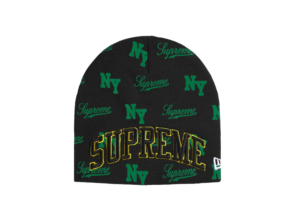 Supreme New Era Monogram Beanie Black-Supreme-pikastore.cz
