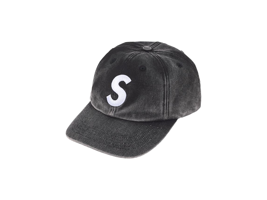 Supreme Pigment Coated S Logo 6-Panel Cap (SS26) Black-Supreme-pikastore.cz