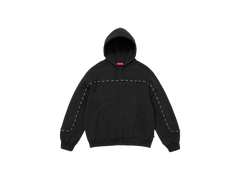 Supreme Piping Zip Up Hooded Sweatshirt  Black