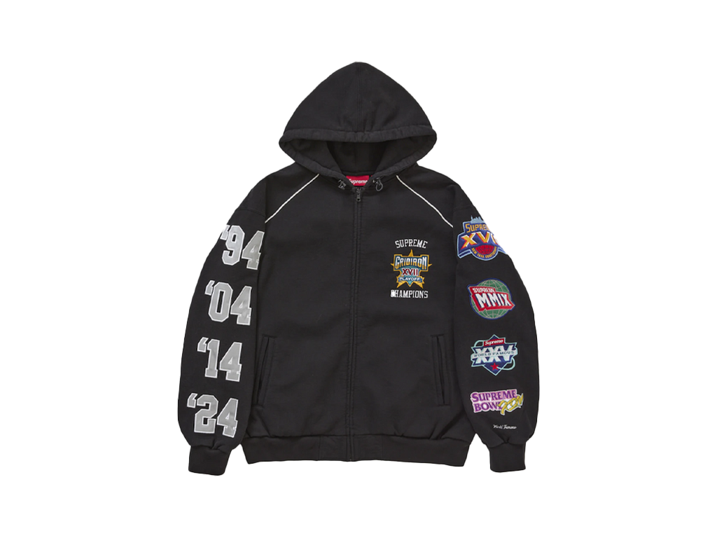 Supreme Playoffs Zip Up Hooded Sweatshirt Black-Supreme-pikastore.cz